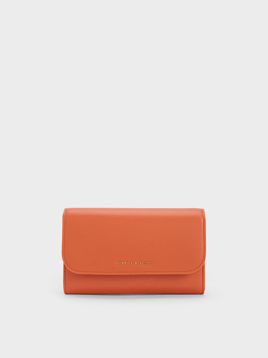 Dark Oak Front Flap Long Wallet - CHARLES & KEITH HR