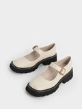 CHARLES & KEITH_Metallic Buckle Mary Janes_Chalk