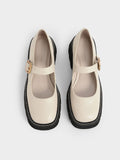 CHARLES & KEITH_Metallic Buckle Mary Janes_Chalk