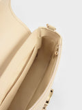 CHARLES & KEITH_Aspen Metallic Belt Buckle Shoulder Bag_Beige