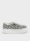 CHARLES & KEITH_Skye Checkered Canvas & Cotton Sneakers_Dark Green