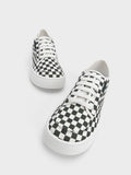 CHARLES & KEITH_Skye Checkered Canvas & Cotton Sneakers_Dark Green