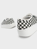 CHARLES & KEITH_Skye Checkered Canvas & Cotton Sneakers_Dark Green