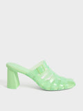 CHARLES & KEITH_Madison See-Through Caged Mules_Green