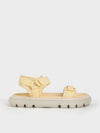 CHARLES & KEITH_Recycled Polyester Velcro-Strap Sports Sandals _Yellow