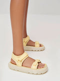 CHARLES & KEITH_Recycled Polyester Velcro-Strap Sports Sandals _Yellow