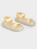 CHARLES & KEITH_Recycled Polyester Velcro-Strap Sports Sandals _Yellow