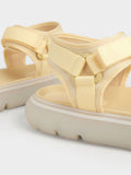 CHARLES & KEITH_Recycled Polyester Velcro-Strap Sports Sandals _Yellow