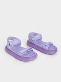 CHARLES & KEITH_Recycled Polyester Velcro-Strap Sports Sandals _Lilac