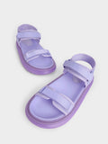 CHARLES & KEITH_Recycled Polyester Velcro-Strap Sports Sandals _Lilac