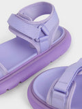 CHARLES & KEITH_Recycled Polyester Velcro-Strap Sports Sandals _Lilac