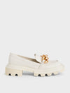 CHARLES & KEITH_Perline Chunky Chain Loafers_Chalk