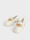 CHARLES & KEITH_Perline Chunky Chain Loafers_Chalk