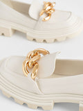 CHARLES & KEITH_Perline Chunky Chain Loafers_Chalk