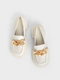 CHARLES & KEITH_Perline Chunky Chain Loafers_Chalk