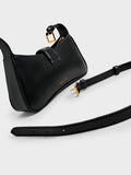 CHARLES & KEITH Gabine Curved Shoulder Bag Black