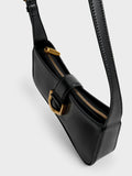 CHARLES & KEITH Gabine Curved Shoulder Bag Black