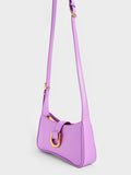 CHARLES & KEITH Gabine Curved Shoulder Bag Violet