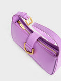 CHARLES & KEITH Gabine Curved Shoulder Bag Violet