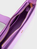 CHARLES & KEITH Gabine Curved Shoulder Bag Violet