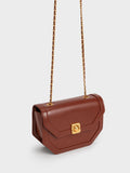 CHARLES & KEITH Avis Geometric Shoulder Bag Chocolate