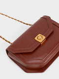 CHARLES & KEITH Avis Geometric Shoulder Bag Chocolate