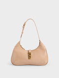 CHARLES & KEITH_Metallic Accent Hobo Bag_Beige