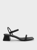 CHARLES & KEITH Braided Back Strap Sandals Black