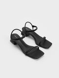 CHARLES & KEITH Braided Back Strap Sandals Black