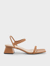 CHARLES & KEITH Braided Back Strap Sandals Caramel