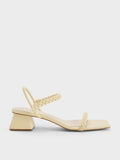 CHARLES & KEITH Braided Back Strap Sandals Butter