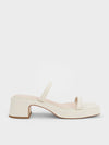 CHARLES & KEITH Square-Toe Platform Sandals Chalk