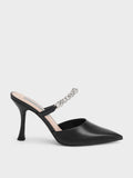 CHARLES & KEITH_Chain-Link Strap Heeled Mules_Black