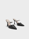 CHARLES & KEITH_Chain-Link Strap Heeled Mules_Black