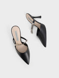 CHARLES & KEITH_Chain-Link Strap Heeled Mules_Black