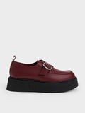 CHARLES & KEITH_Cordova Buckled Platform Loafers_Burgundy