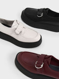 CHARLES & KEITH_Cordova Buckled Platform Loafers_Burgundy