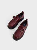 CHARLES & KEITH_Cordova Buckled Platform Loafers_Burgundy