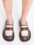 CHARLES & KEITH_Penelope Two-Tone Penny Loafers_Maroon