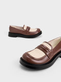 CHARLES & KEITH_Penelope Two-Tone Penny Loafers_Maroon