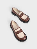 CHARLES & KEITH_Penelope Two-Tone Penny Loafers_Maroon