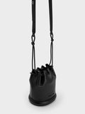 CHARLES & KEITH_Blossom Drawstring Bucket Bag_Black