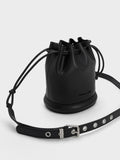 CHARLES & KEITH_Blossom Drawstring Bucket Bag_Black