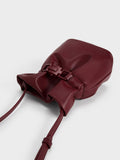 CHARLES & KEITH Dua Bucket Bag Burgundy