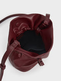 CHARLES & KEITH Dua Bucket Bag Burgundy