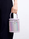 CHARLES & KEITH Marietta Bead-Embellished Holographic Bucket Bag Lilac