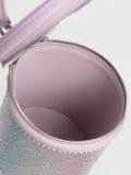 CHARLES & KEITH Marietta Bead-Embellished Holographic Bucket Bag Lilac