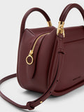 CHARLES & KEITH Lara Geometric Tote Bag Dark Chocolate