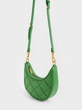 CHARLES & KEITH Bonnie Chain-Handle Crescent Bag Green