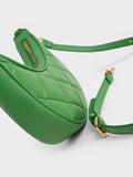 CHARLES & KEITH Bonnie Chain-Handle Crescent Bag Green